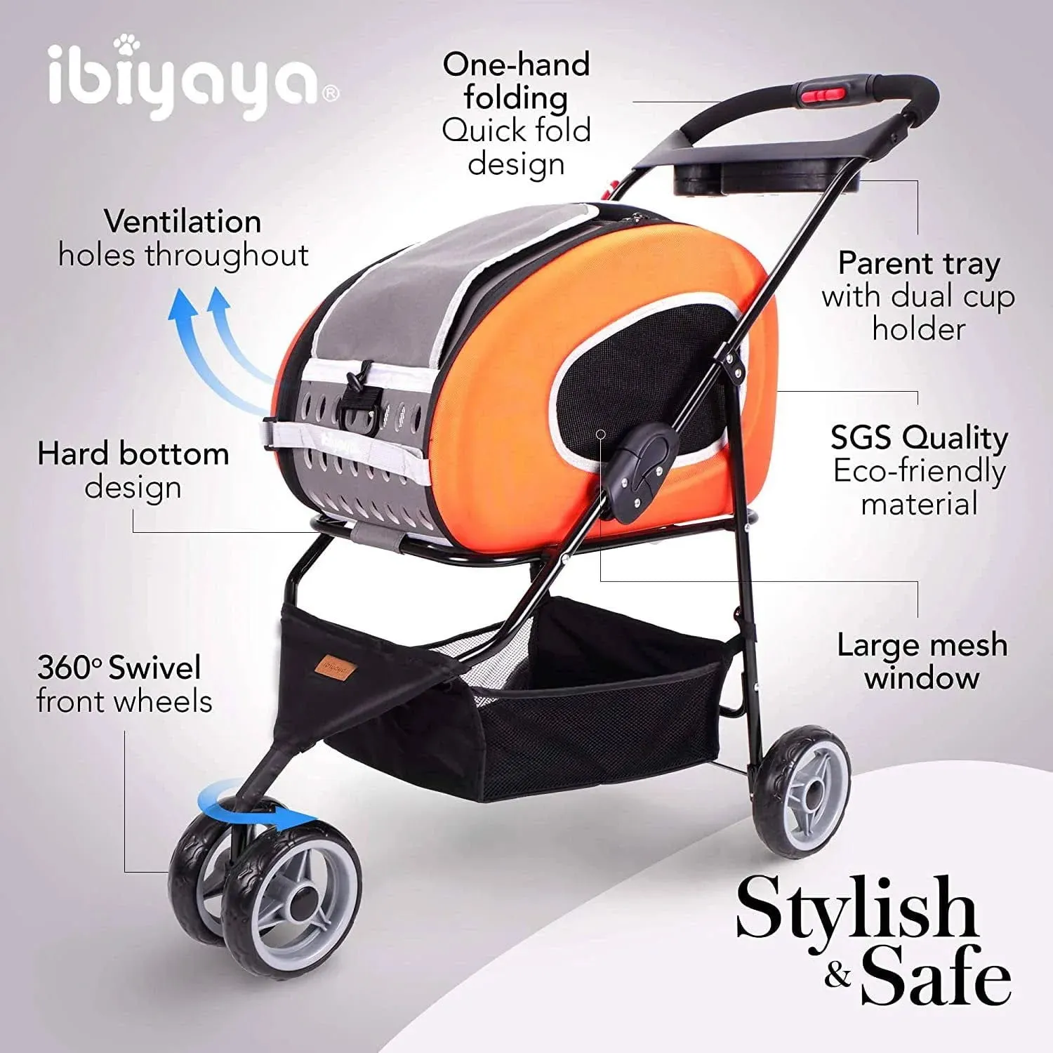 Ibiyaya 5-in-1 Combo EVA Pet Carrier/Stroller | Luxury Package