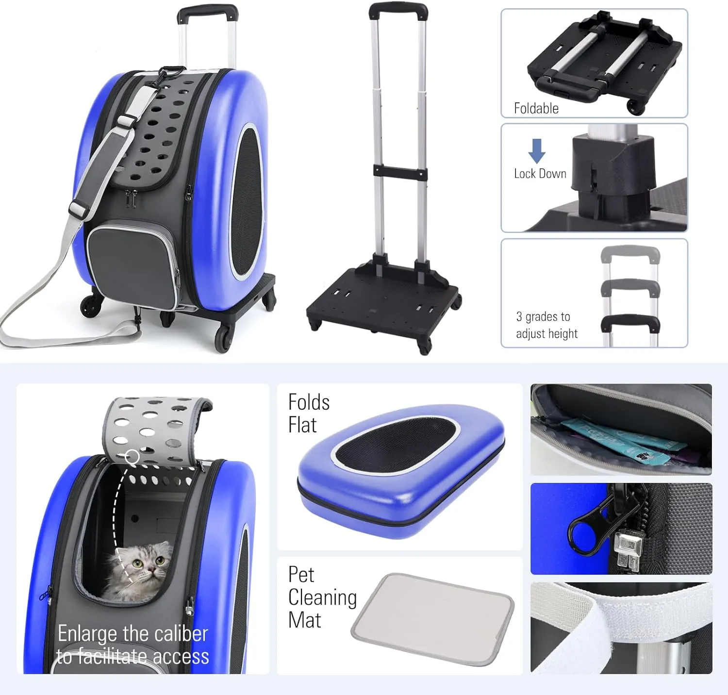 Ibiyaya 5-in-1 Combo EVA Pet Carrier/Stroller | Luxury Package