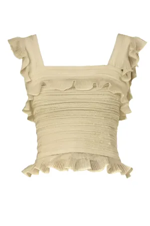 Illuminate Lace Frill Cami | Metallic Gold