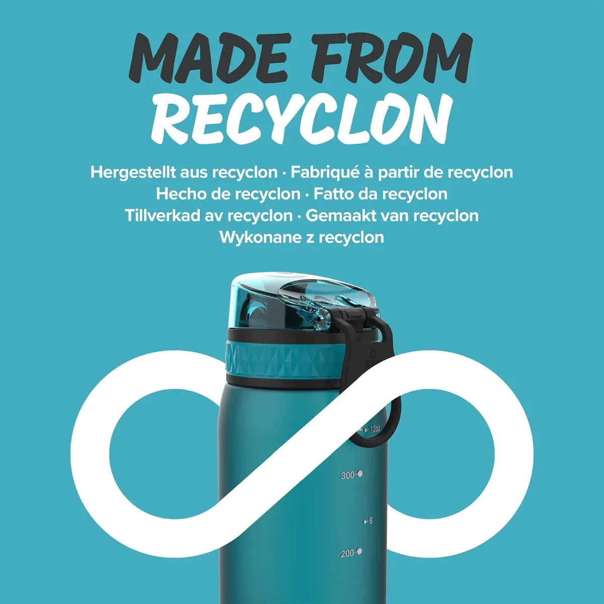 ION8 Pod 400ml BPA Free Water Bottle - Aqua