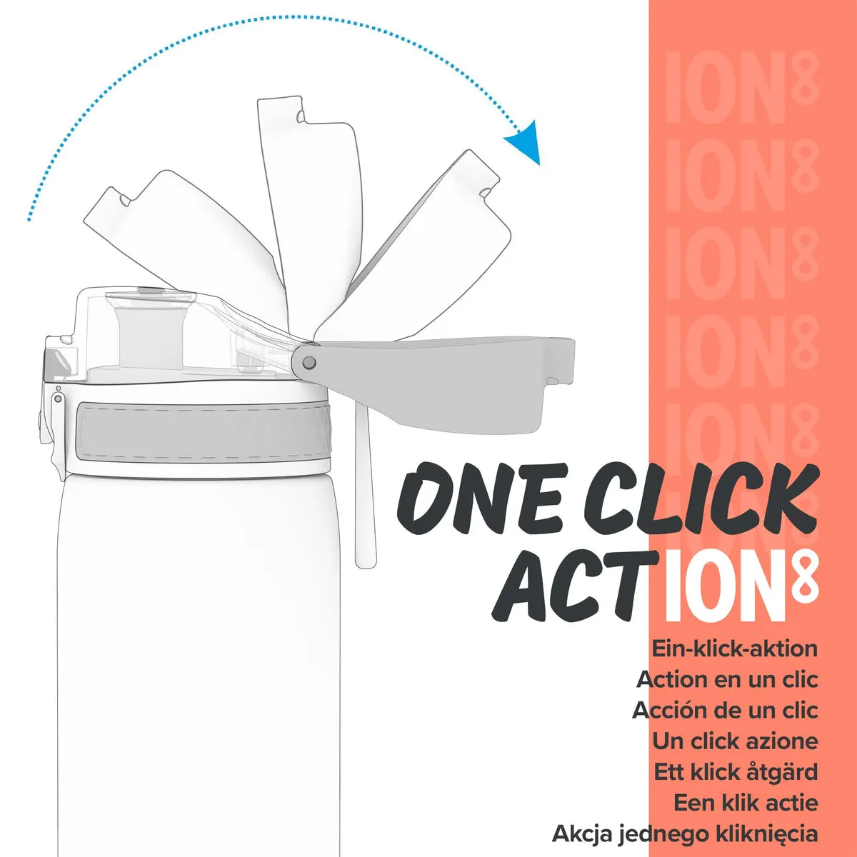 ION8 Pod 400ml BPA Free Water Bottle - Sonic Blue