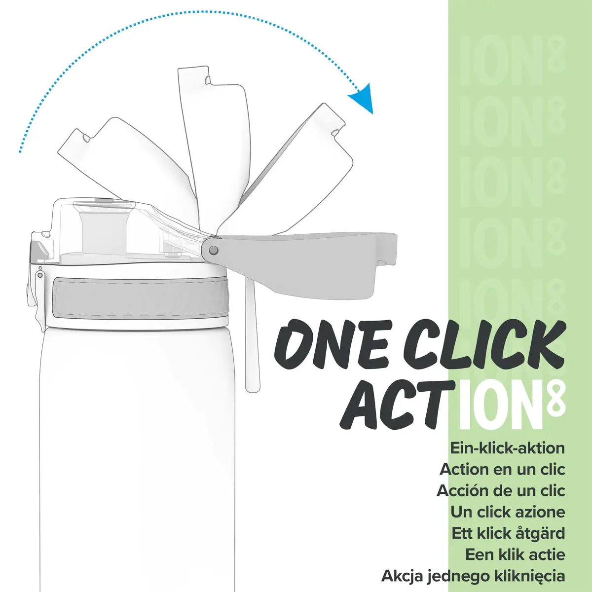 Ion8 Slim 600ml BPA Free, Water Bottle Blackberry