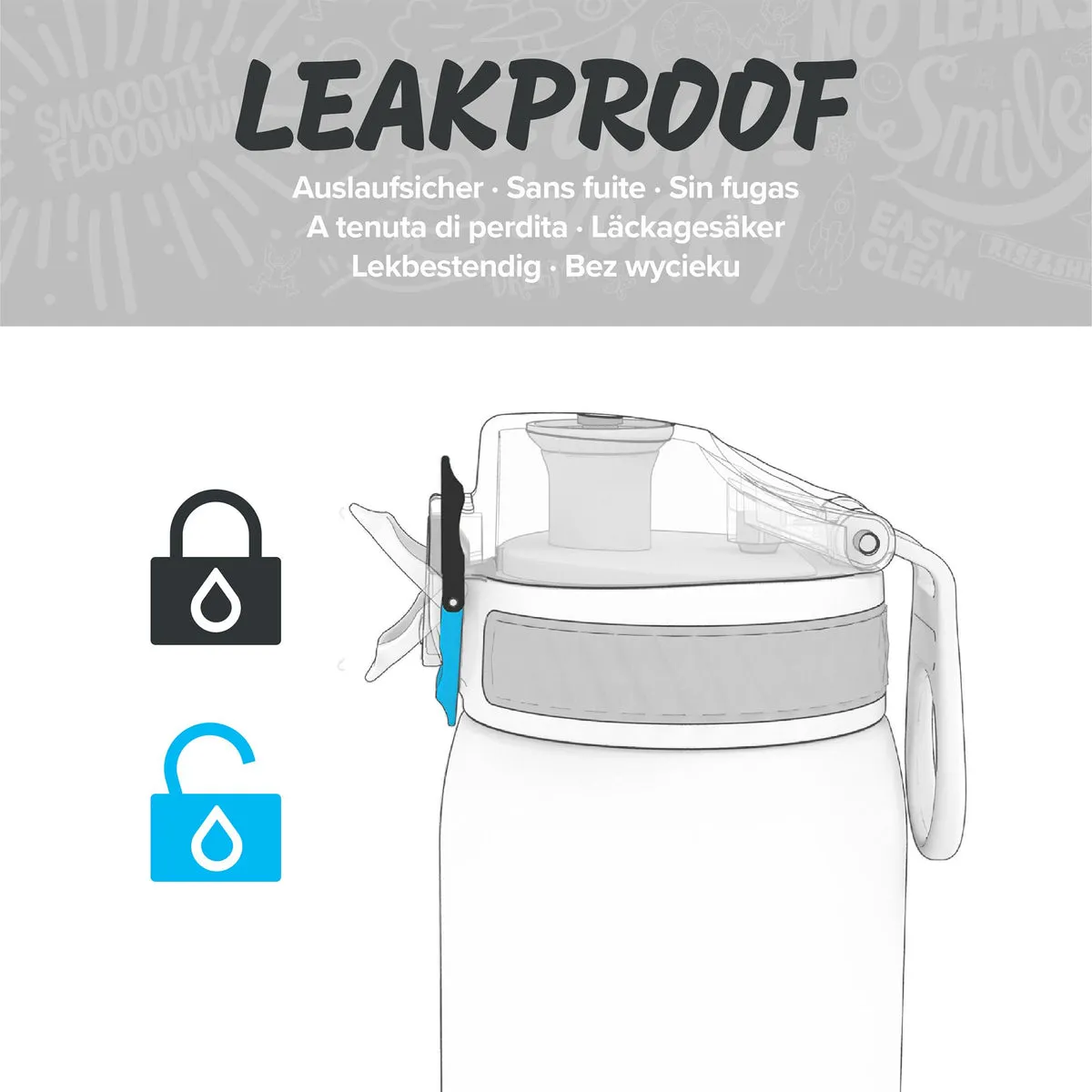 ION8 Slim 600ml BPA Free, Water Bottle - Koala