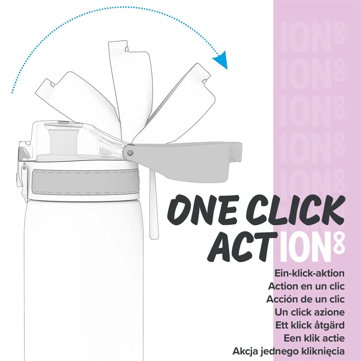 ION8 Slim 600ml Stainless Steel, Water Bottle - Peach