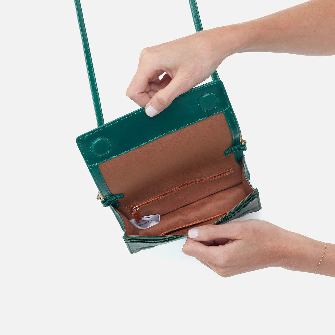 Jill Crossbody In Polished Leather - Alpine Green
