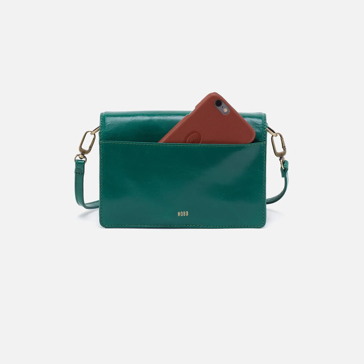 Jill Crossbody In Polished Leather - Alpine Green