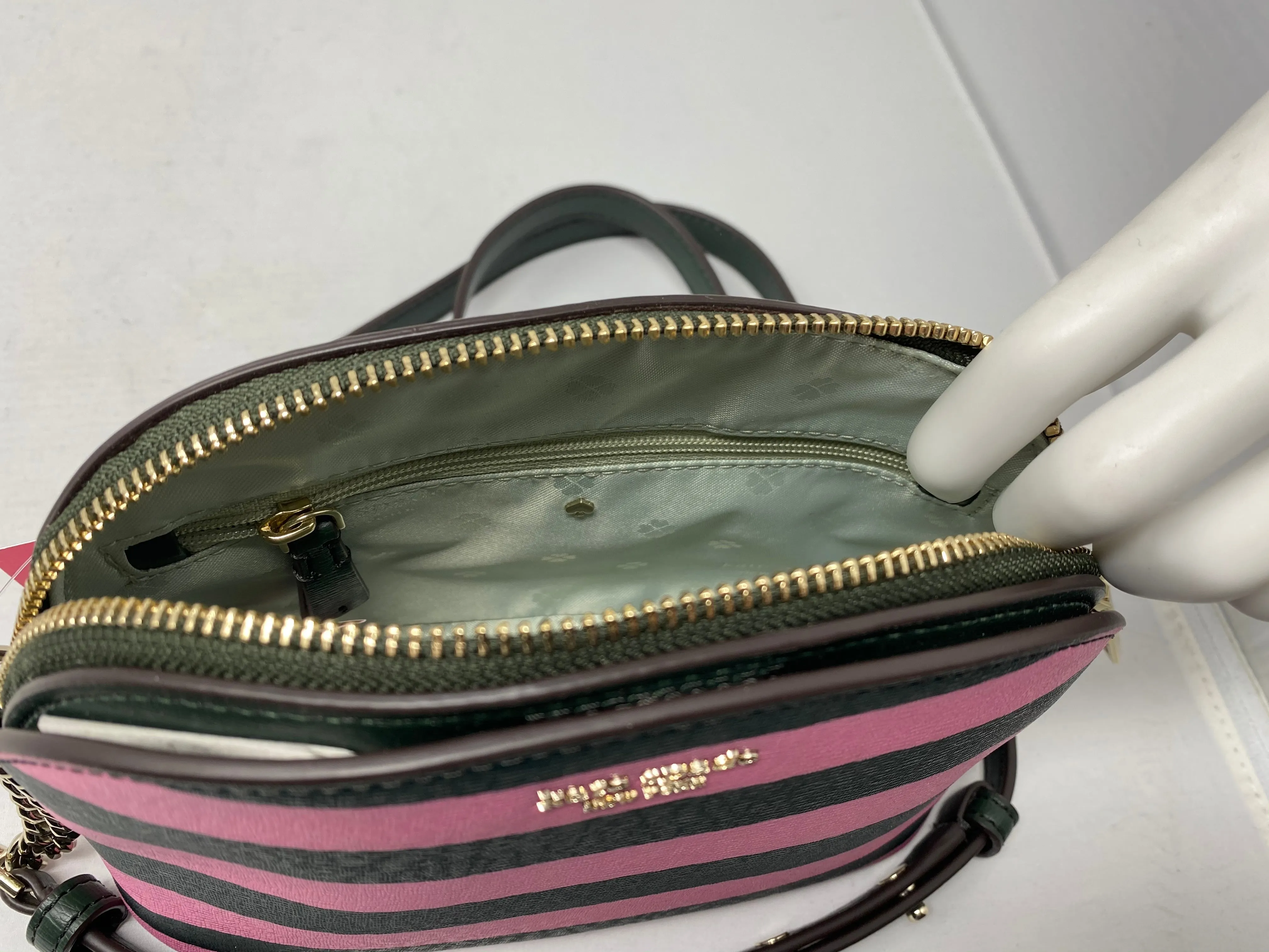 Kate Spade Pink Multi Sylvia Stripe Small Dome Crossbody