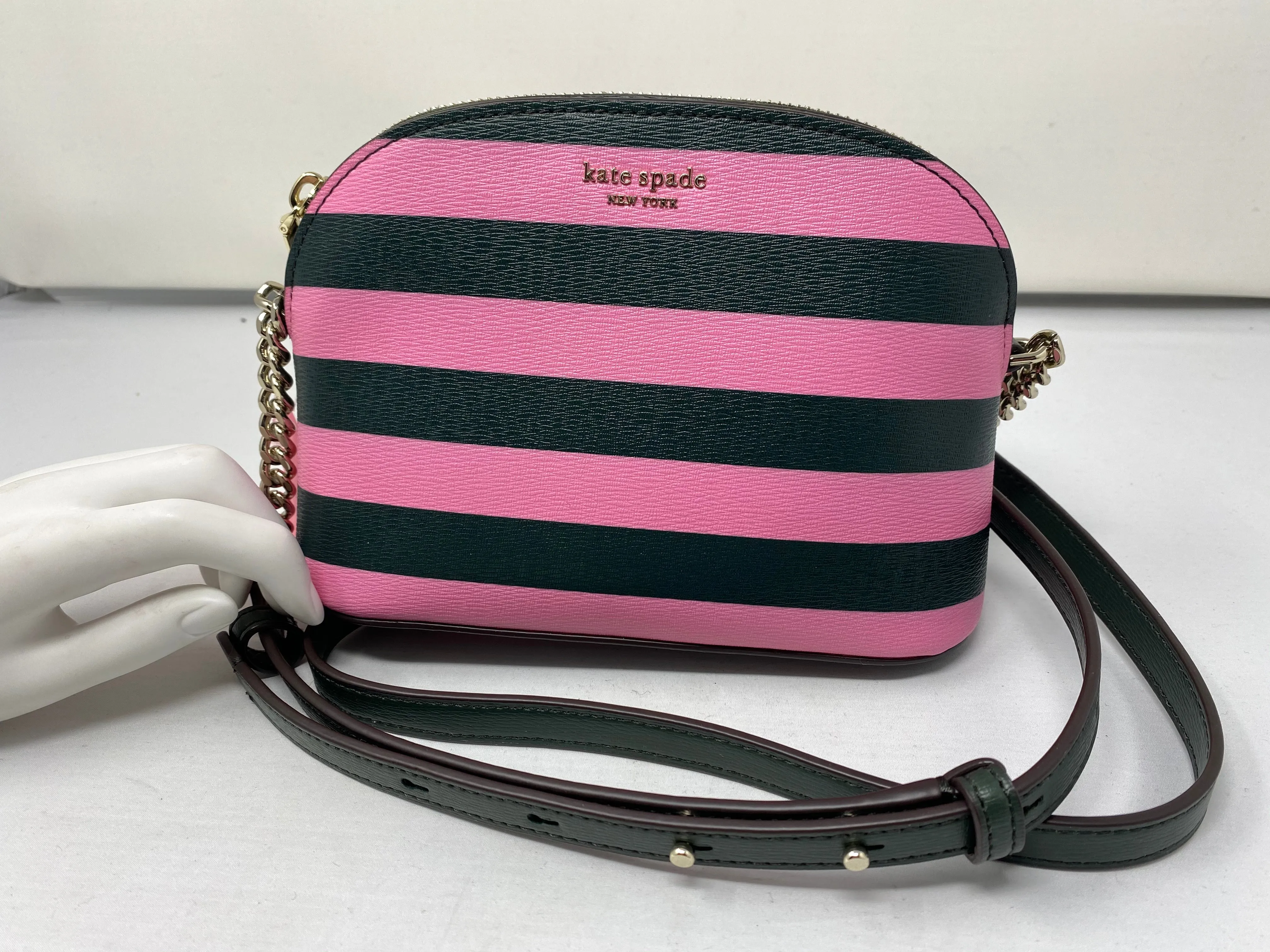 Kate Spade Pink Multi Sylvia Stripe Small Dome Crossbody
