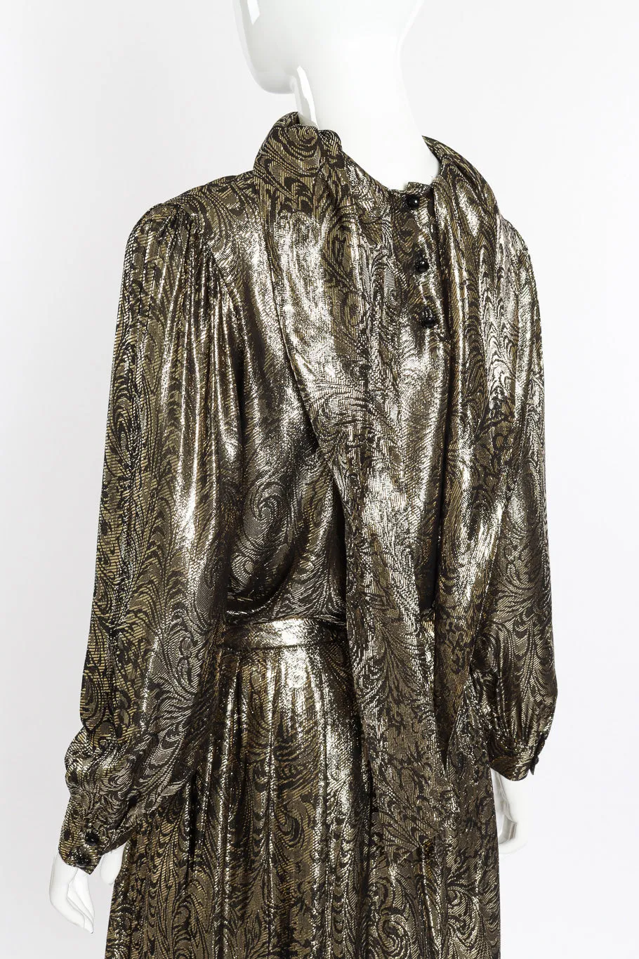 Lamé Jacquard Blouse & Skirt Set
