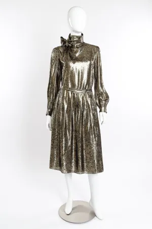 Lamé Jacquard Blouse & Skirt Set