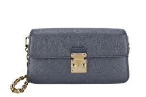 LOUIS VUITTON WOC METIS METALLIC GRAY MONOGRAM EMPREINTE LEATHER GOLD HARDWARE (2023) WITH CHAIN STRAPS, DUST COVER AND BOX