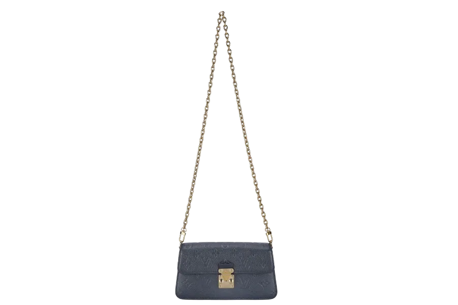 LOUIS VUITTON WOC METIS METALLIC GRAY MONOGRAM EMPREINTE LEATHER GOLD HARDWARE (2023) WITH CHAIN STRAPS, DUST COVER AND BOX