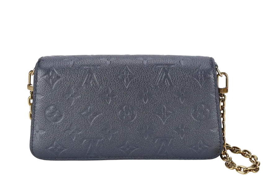 LOUIS VUITTON WOC METIS METALLIC GRAY MONOGRAM EMPREINTE LEATHER GOLD HARDWARE (2023) WITH CHAIN STRAPS, DUST COVER AND BOX