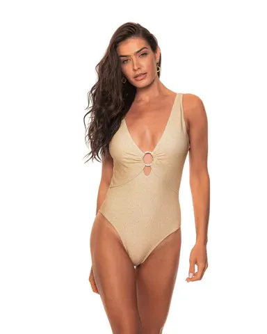 LUREX RING V-NECK