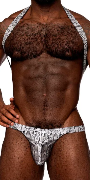 Male Power 404-282 S-naked Shoulder Sling Harness Thong Silver-black