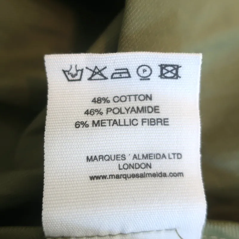 Marques'Almeida Ruffled One Shoulder Top & Skirt Set Olive Size Medium/12 NEW