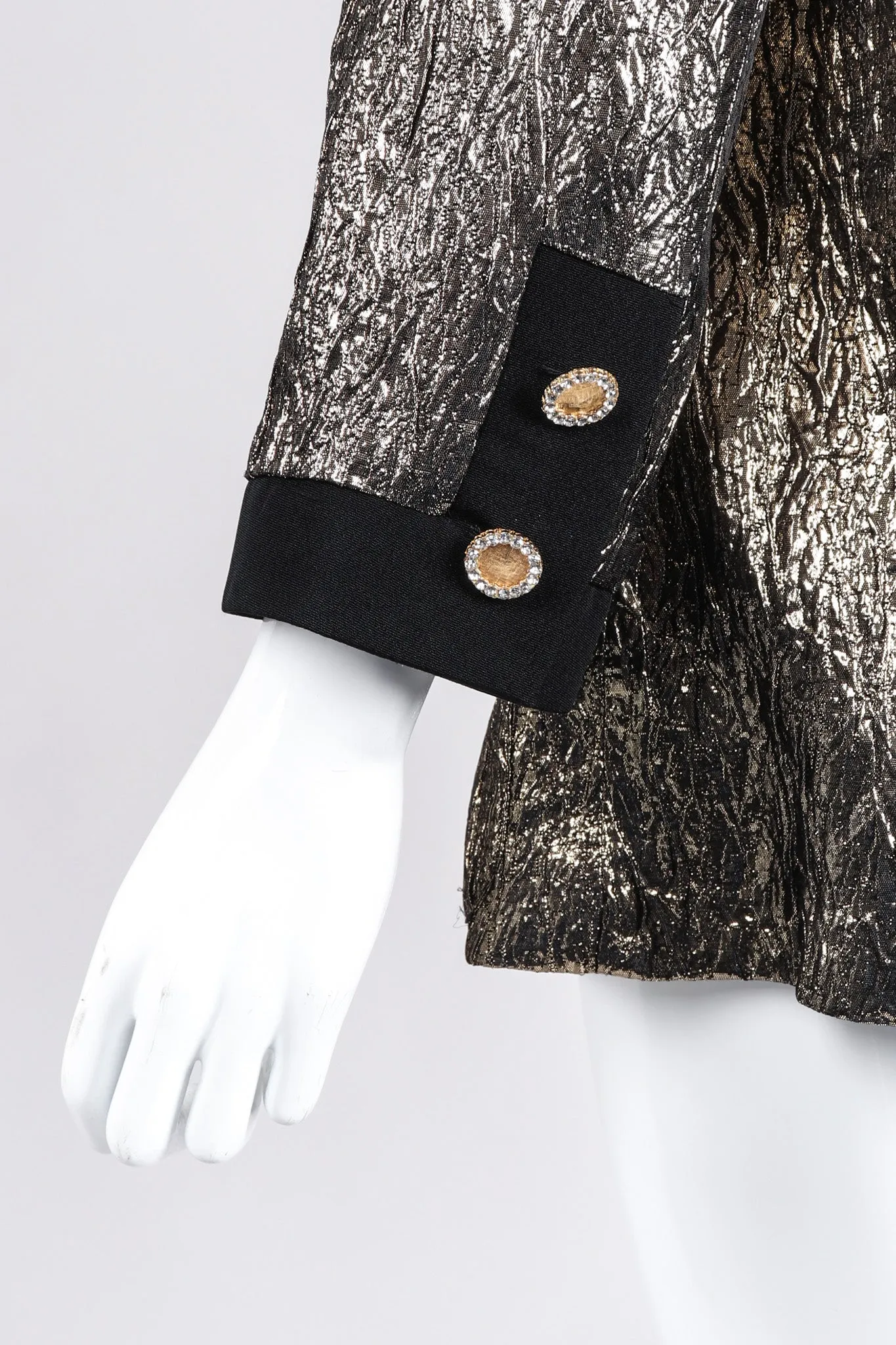 Metallic Lamé Collarless Jacket