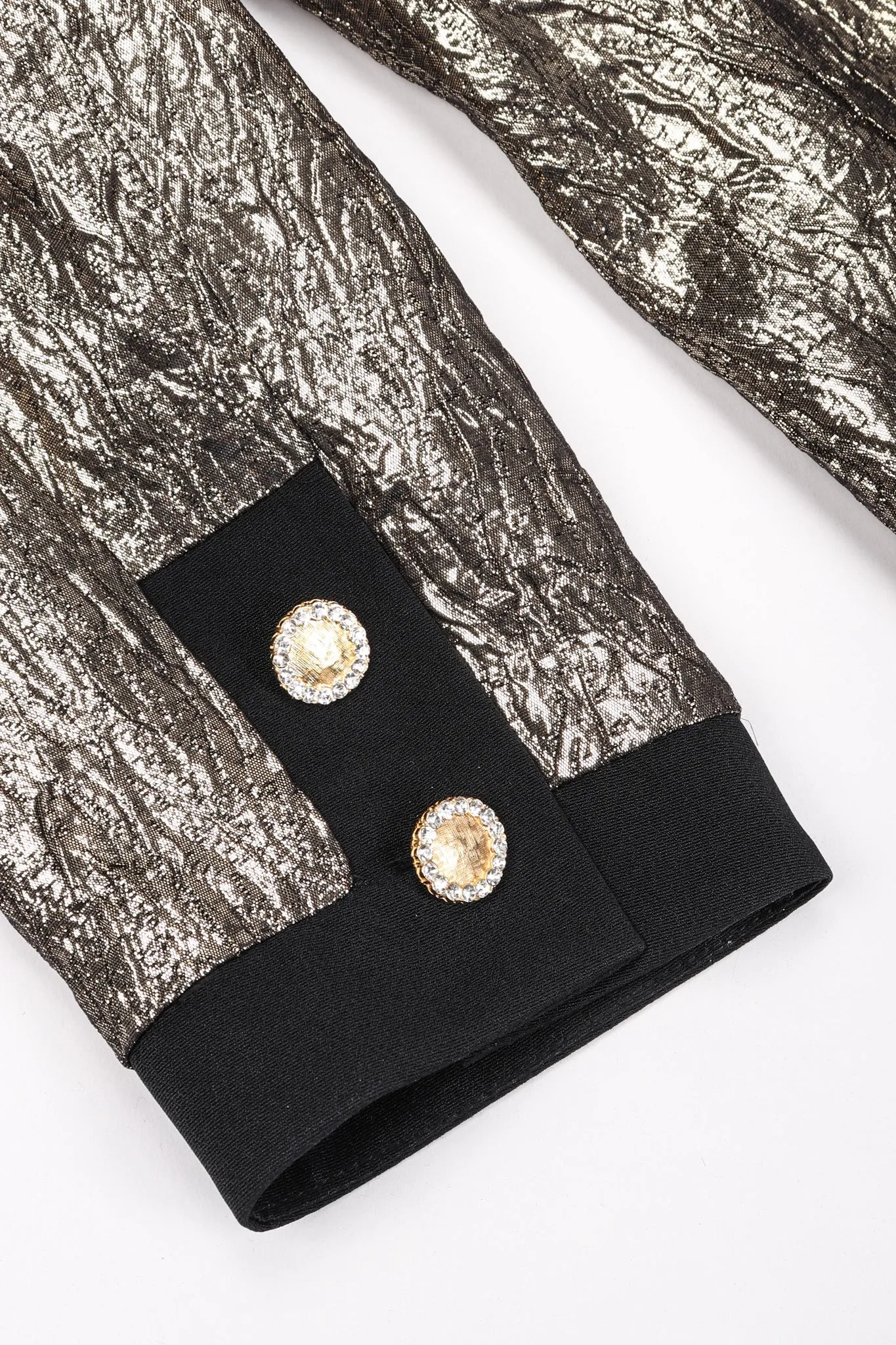 Metallic Lamé Collarless Jacket