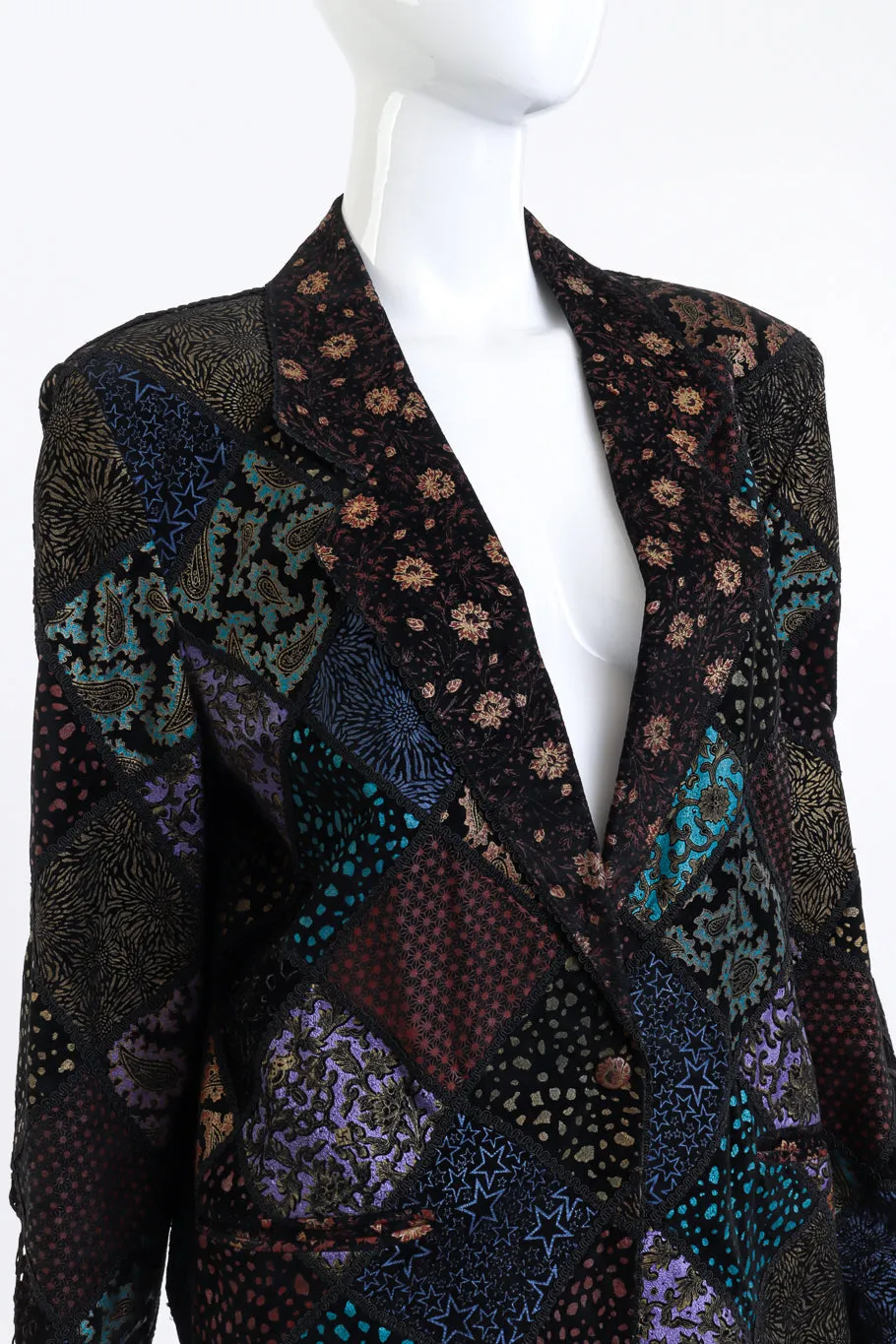 Metallic Patchwork Suede Jacket