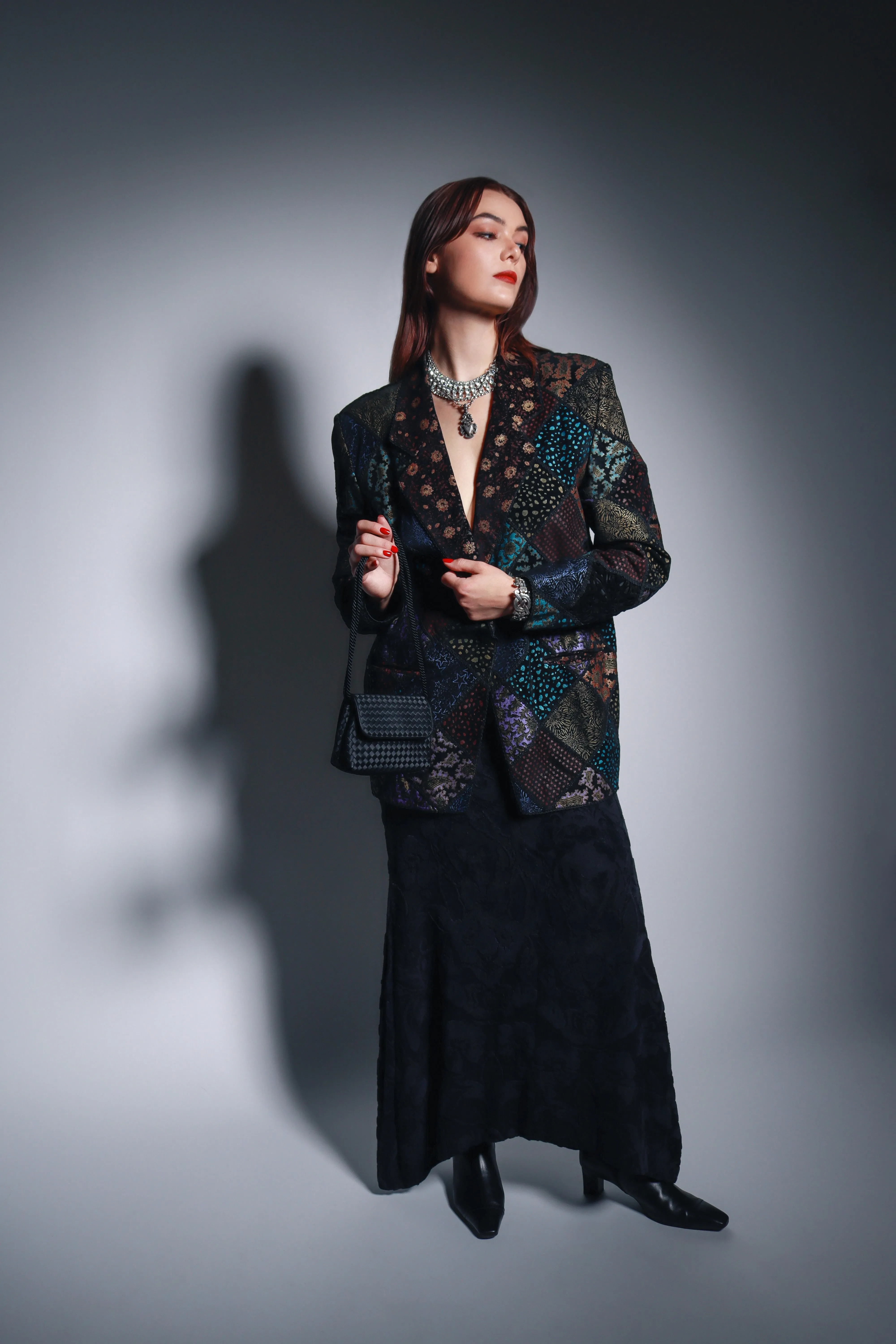 Metallic Patchwork Suede Jacket