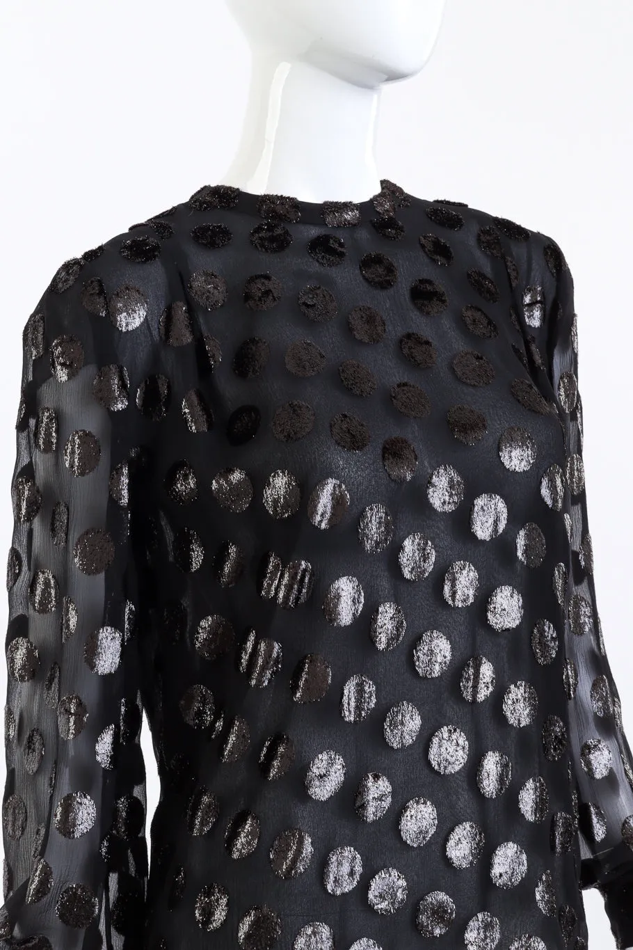 Metallic Polka Dot Silk Blouse