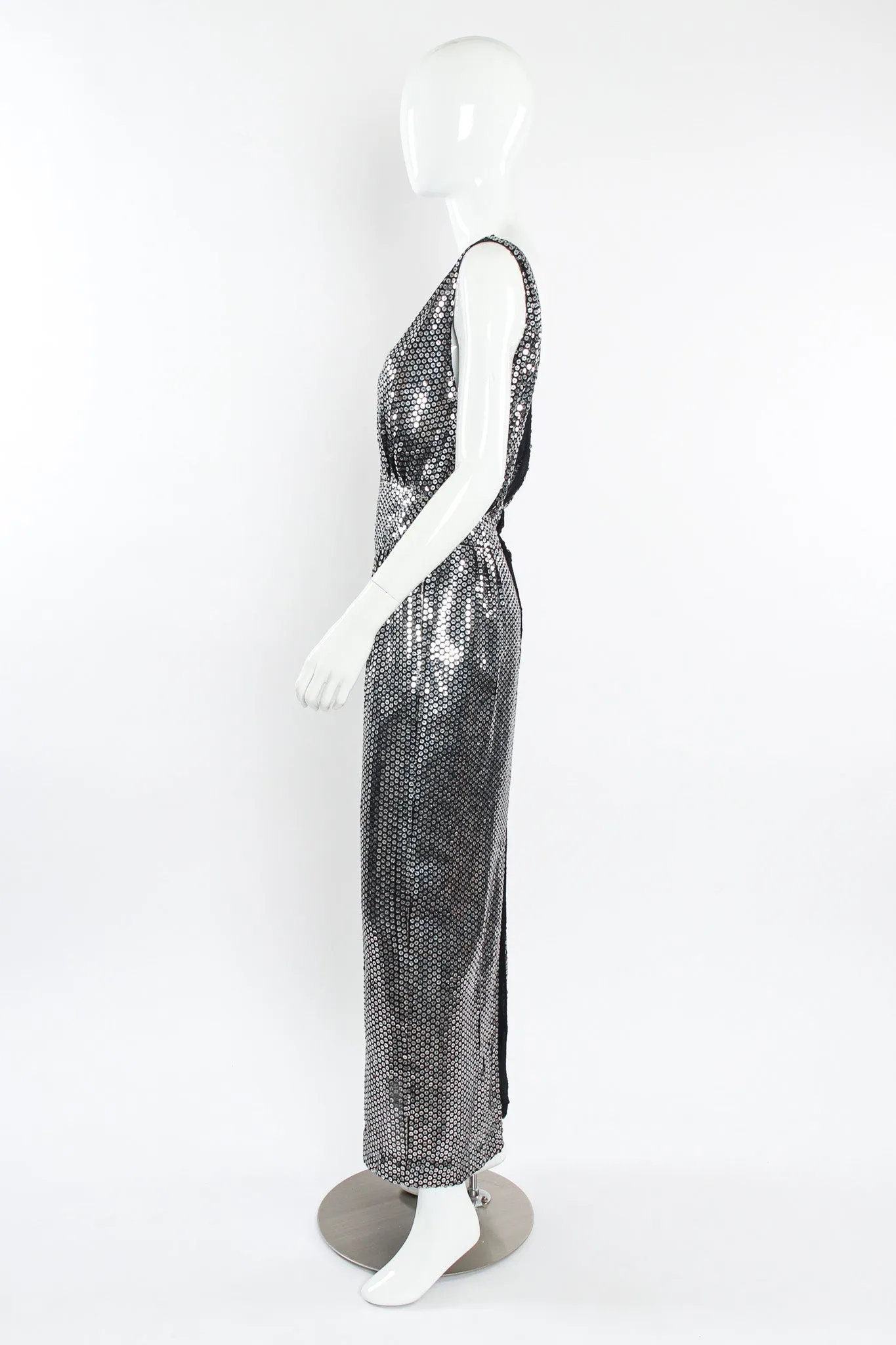 Metallic Sequin Silk Dress