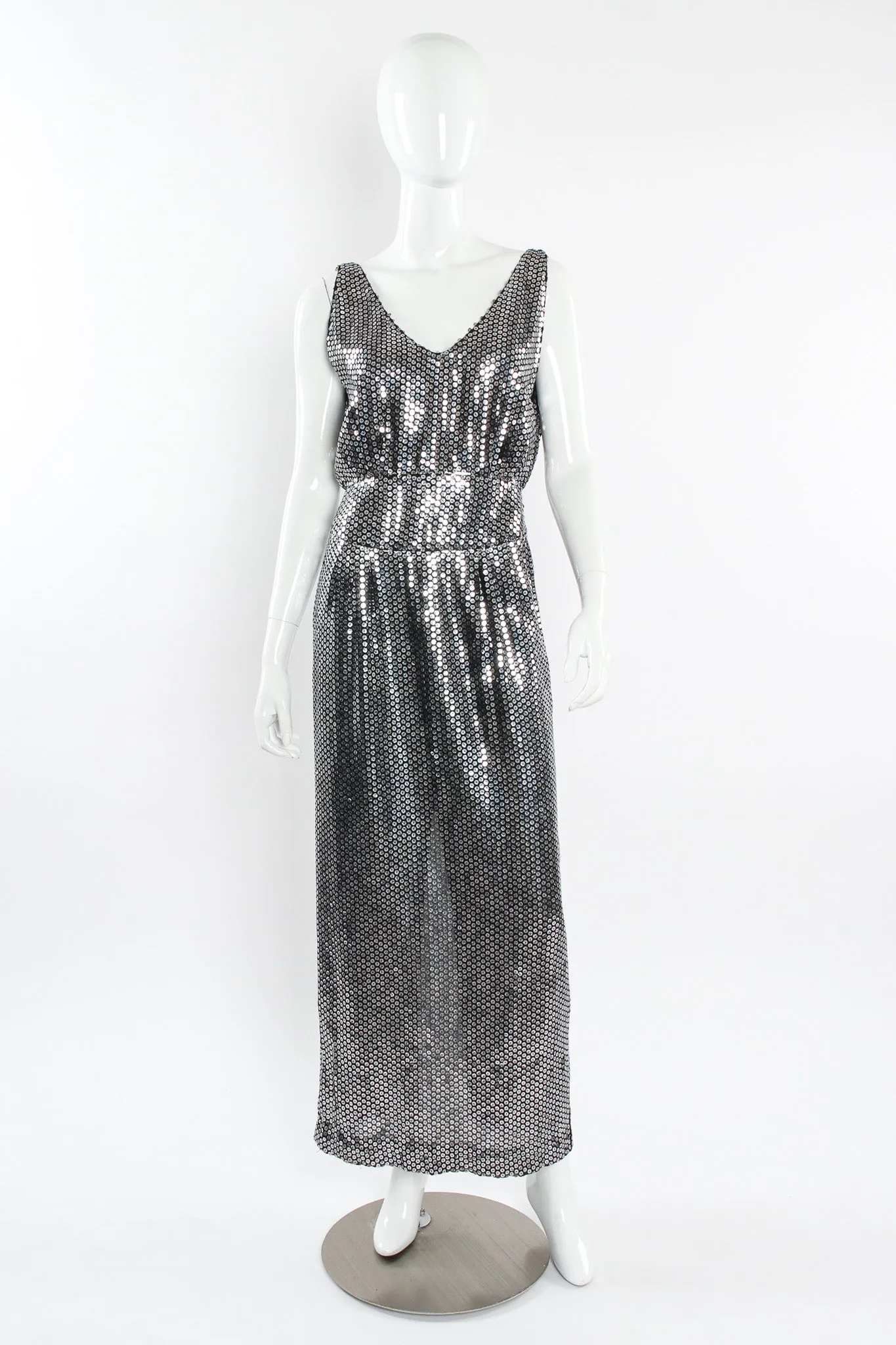 Metallic Sequin Silk Dress