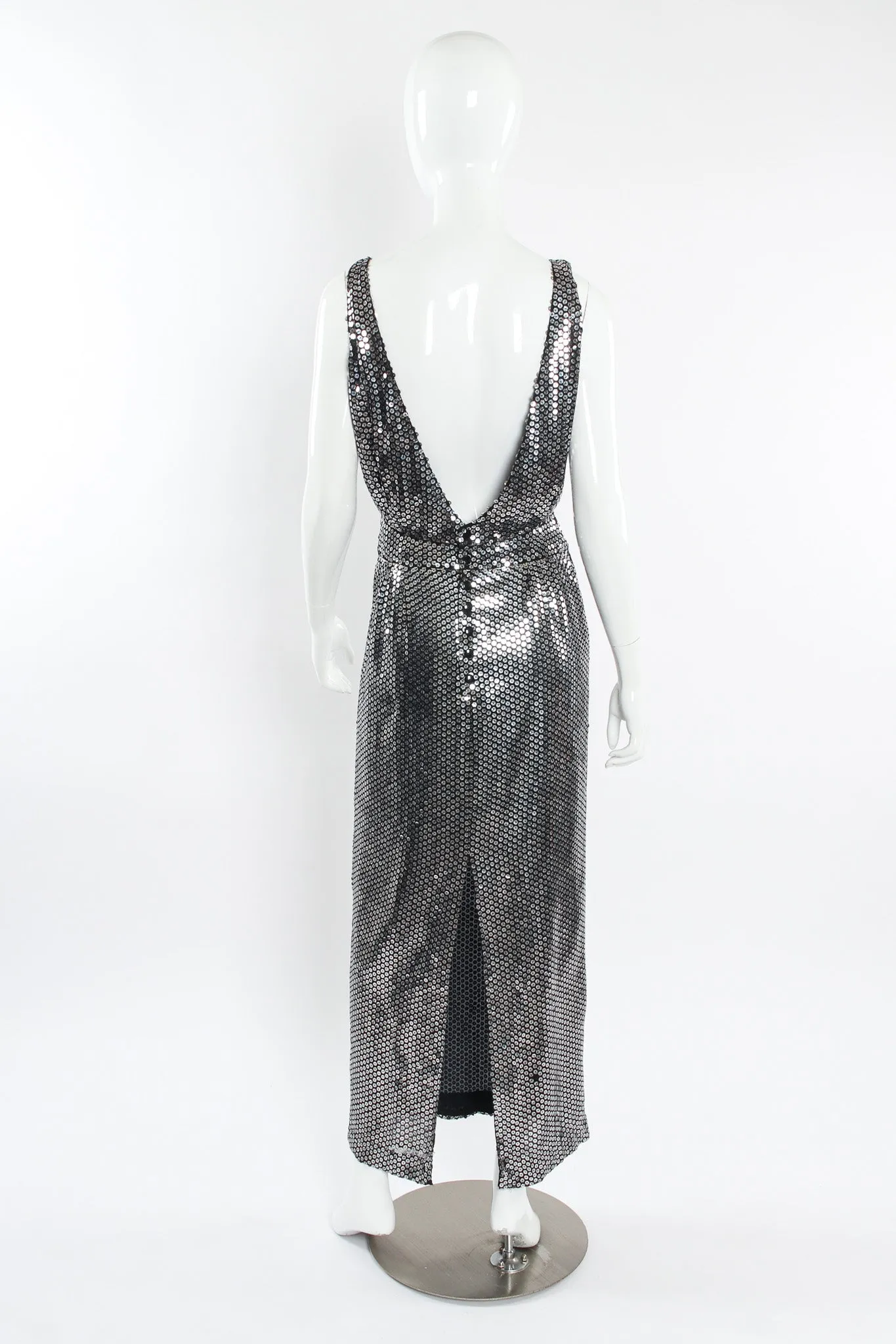 Metallic Sequin Silk Dress