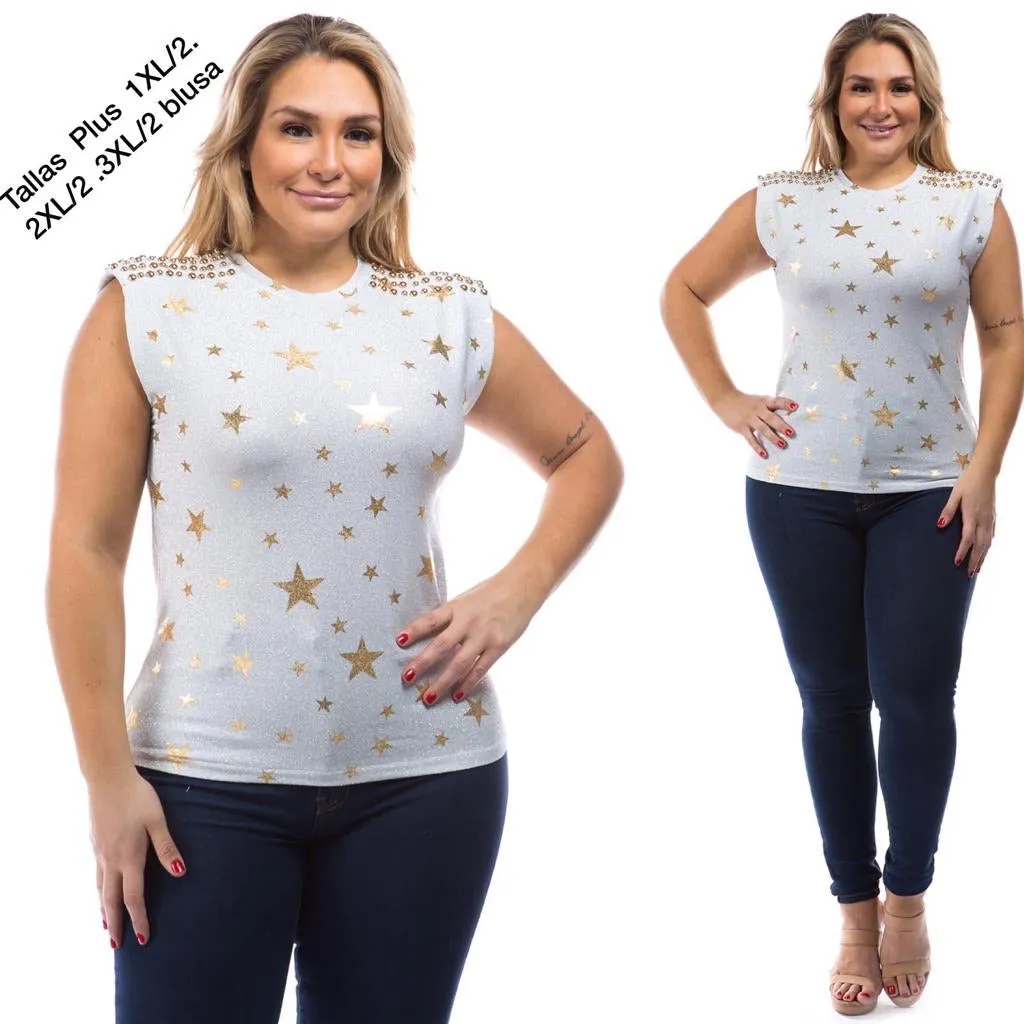 Metallic Star Top