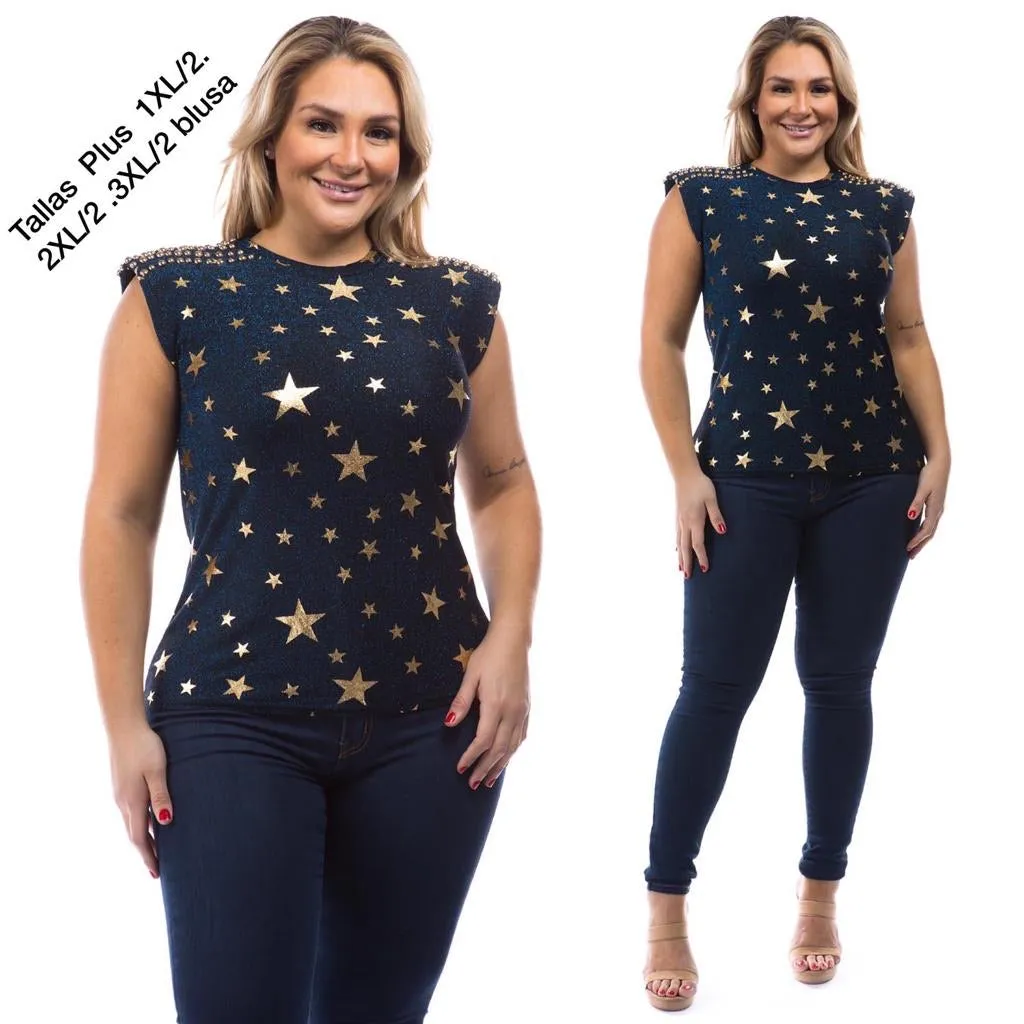 Metallic Star Top