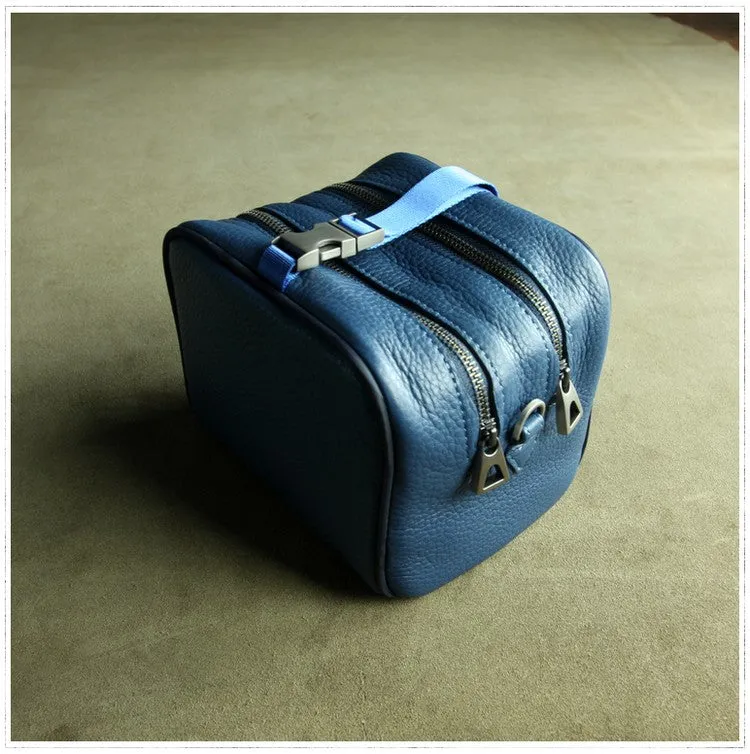 Mini Womens Leather Shoulder Bag Cube Double Zip Leather Crossbody Bag for Ladies