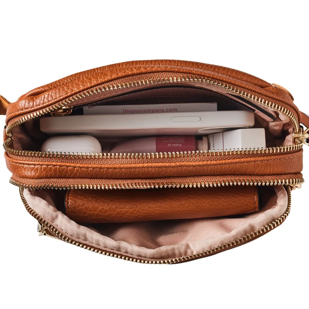 On The Run belt bag vegan leather chestnut