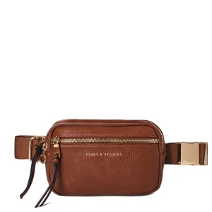 On The Run belt bag vegan leather chestnut