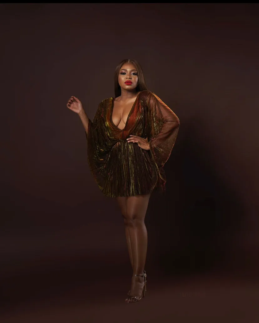 Oyemwen Holiday Collection Dress Red/Gold