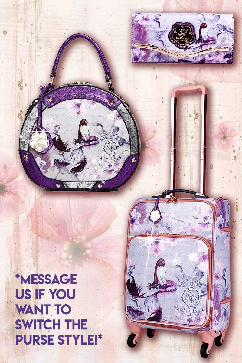 Princess Mera 3 Pcs. Vegan Luxury Fashion Carry on Luggage Set [BCL6999-8102-WA]