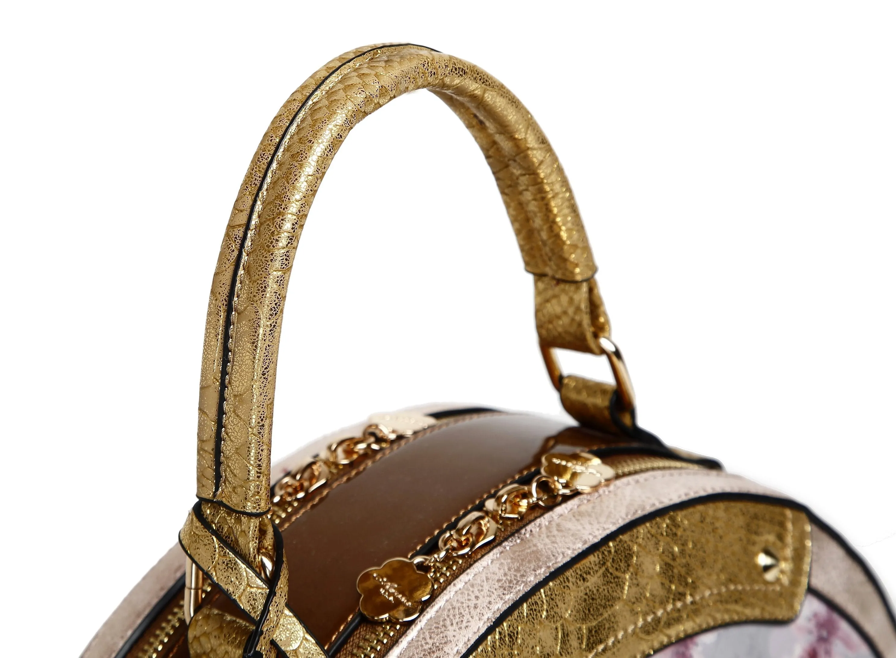 Princess Mera Vintage Sphere Double Zipper Opening Handbag [BC8102]