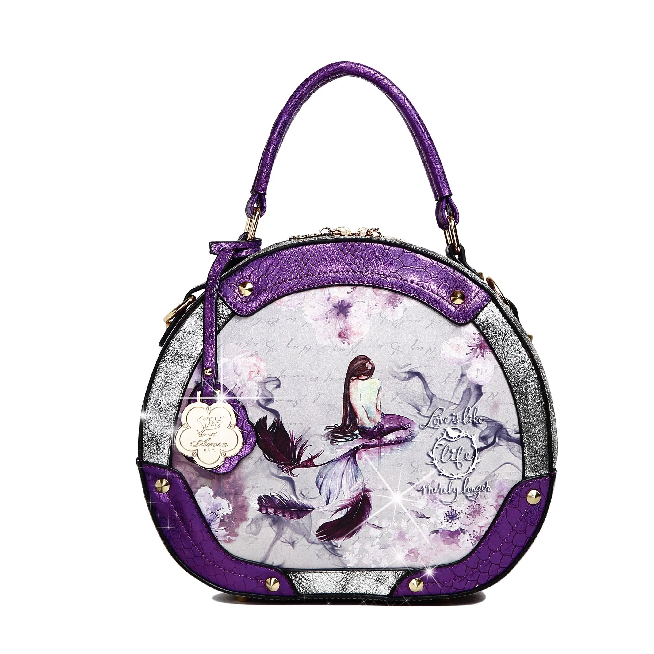 Princess Mera Vintage Sphere Double Zipper Opening Handbag [BC8102]