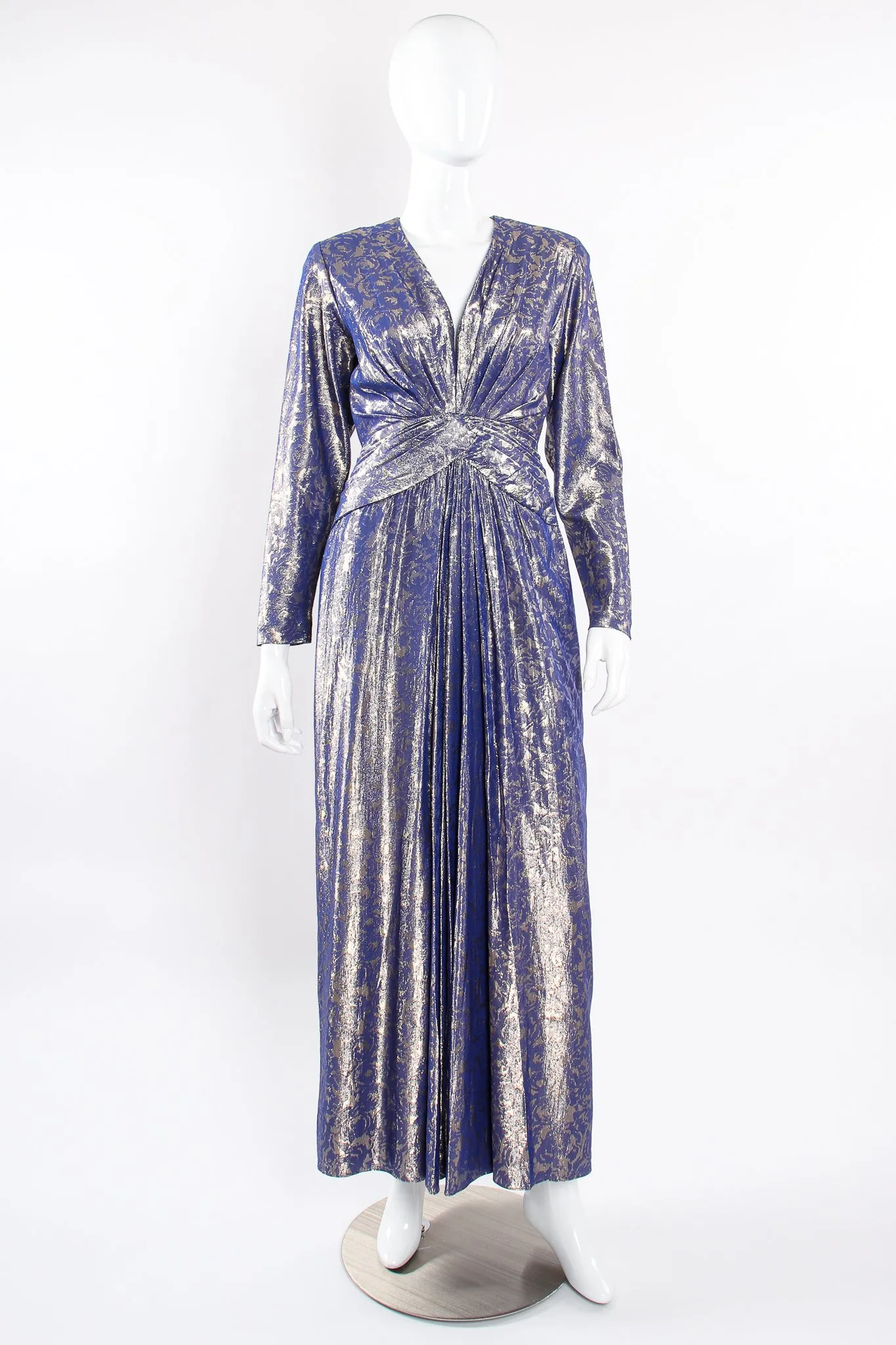 Rose Brocade Waist Wrap Dress