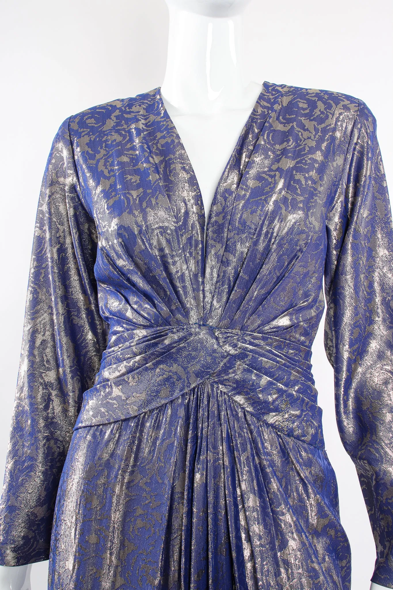 Rose Brocade Waist Wrap Dress