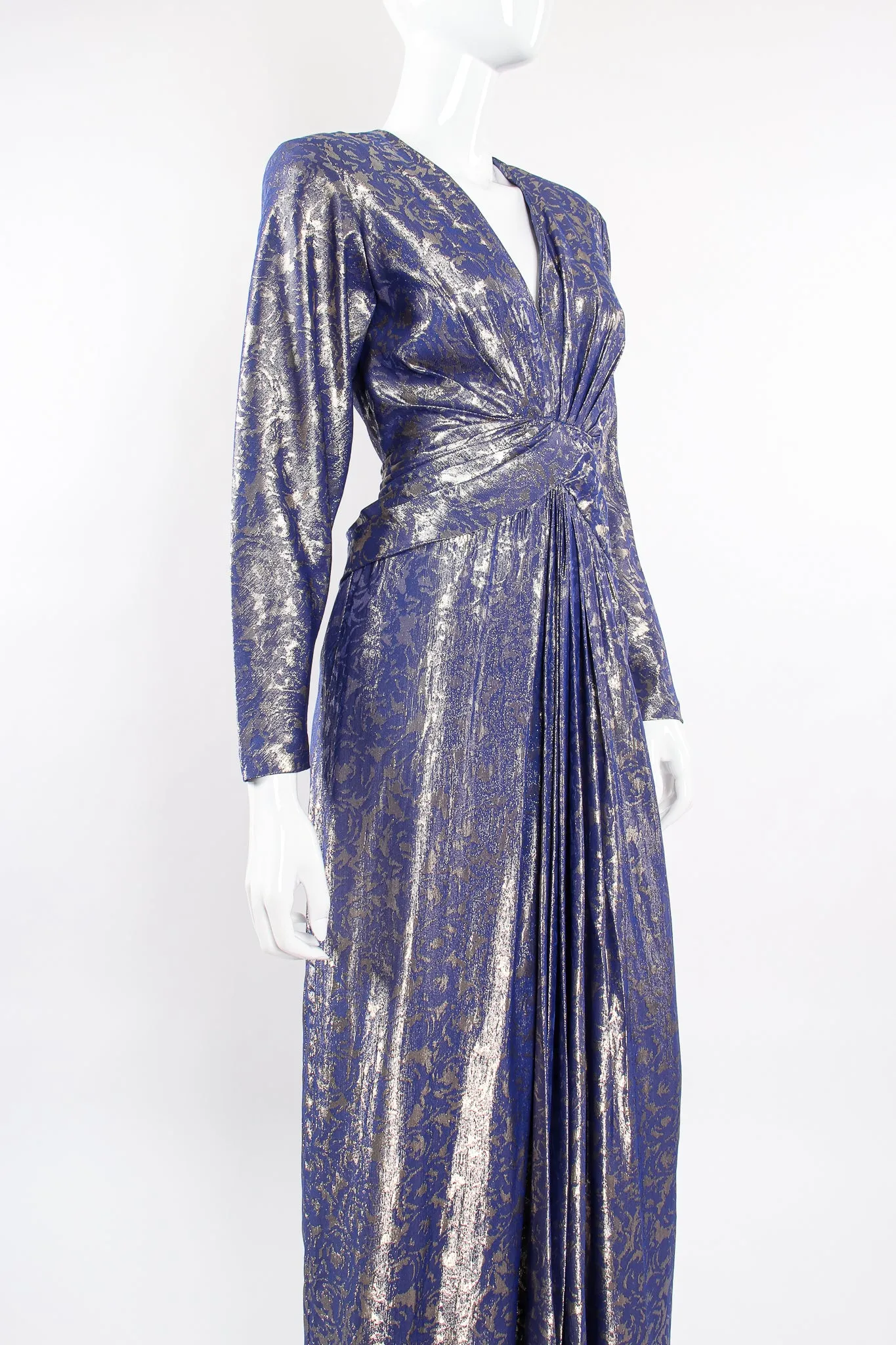Rose Brocade Waist Wrap Dress
