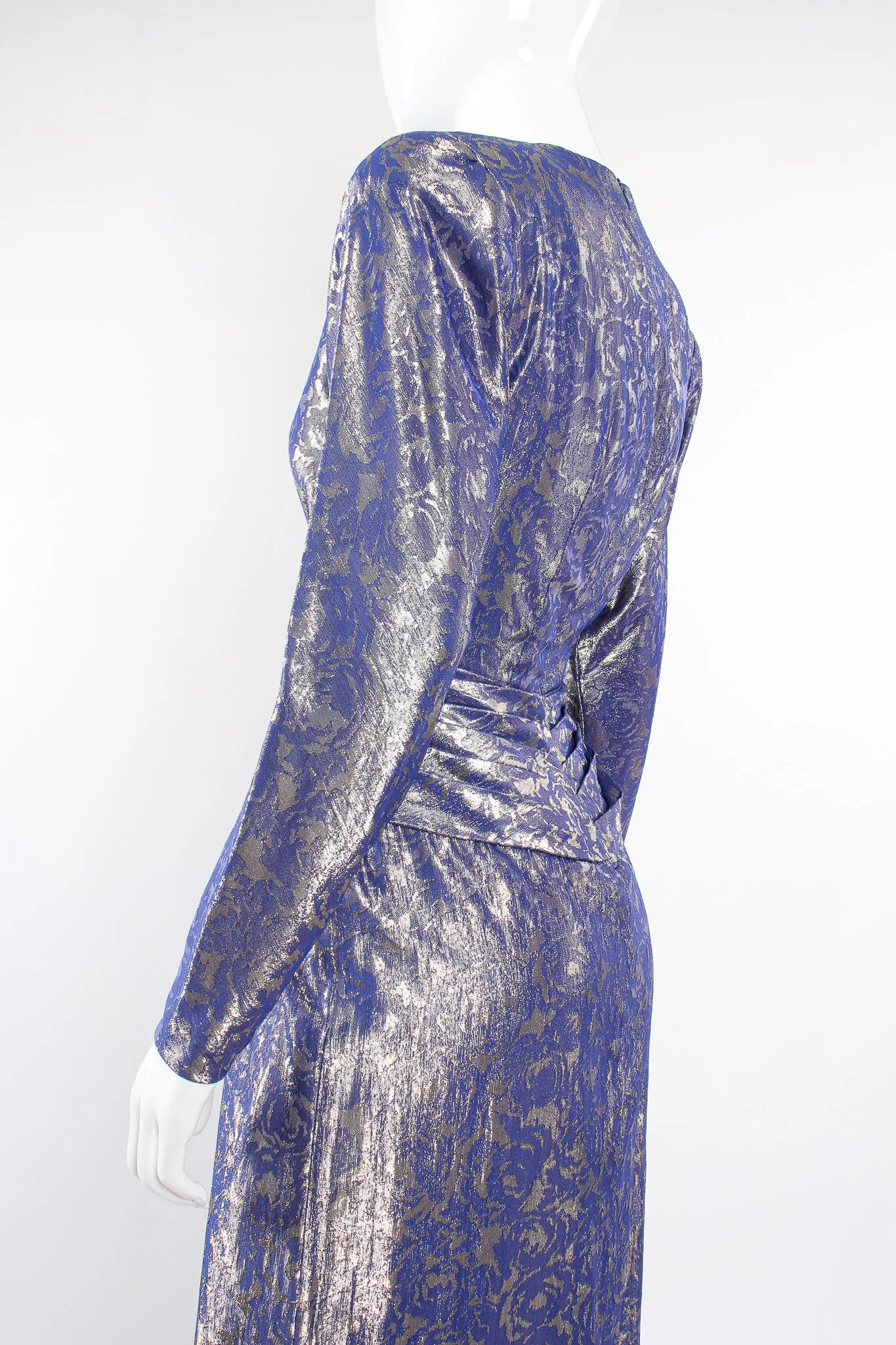 Rose Brocade Waist Wrap Dress