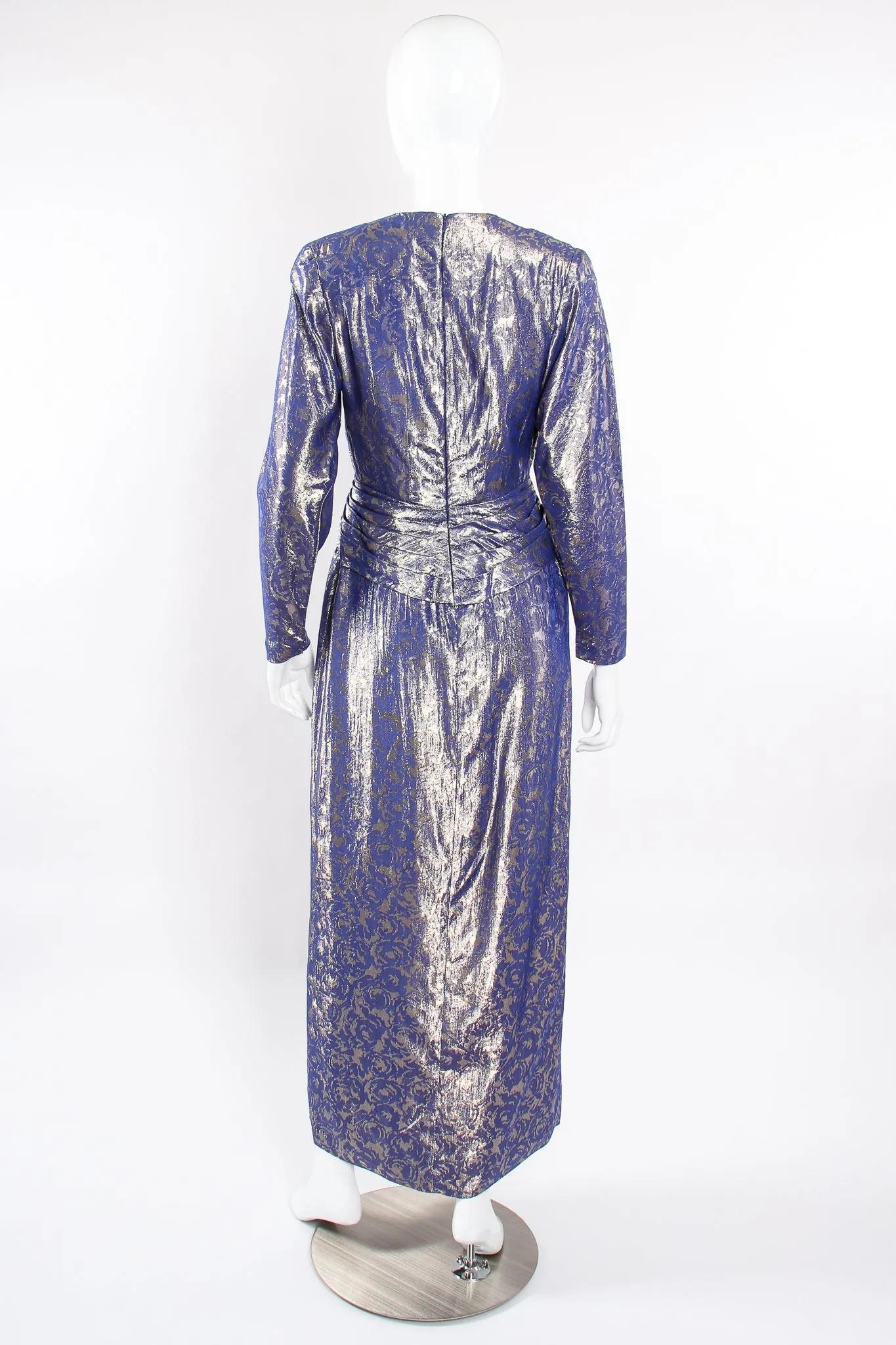 Rose Brocade Waist Wrap Dress