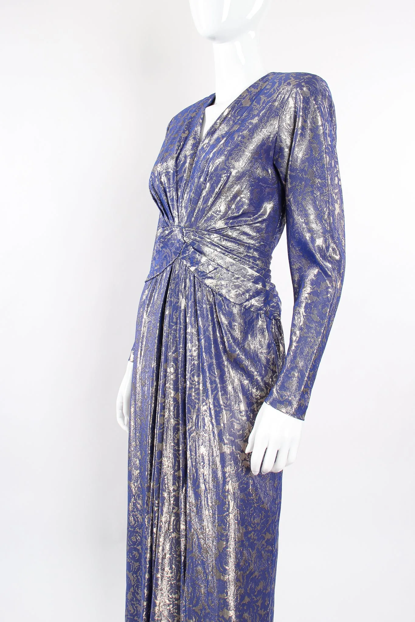 Rose Brocade Waist Wrap Dress