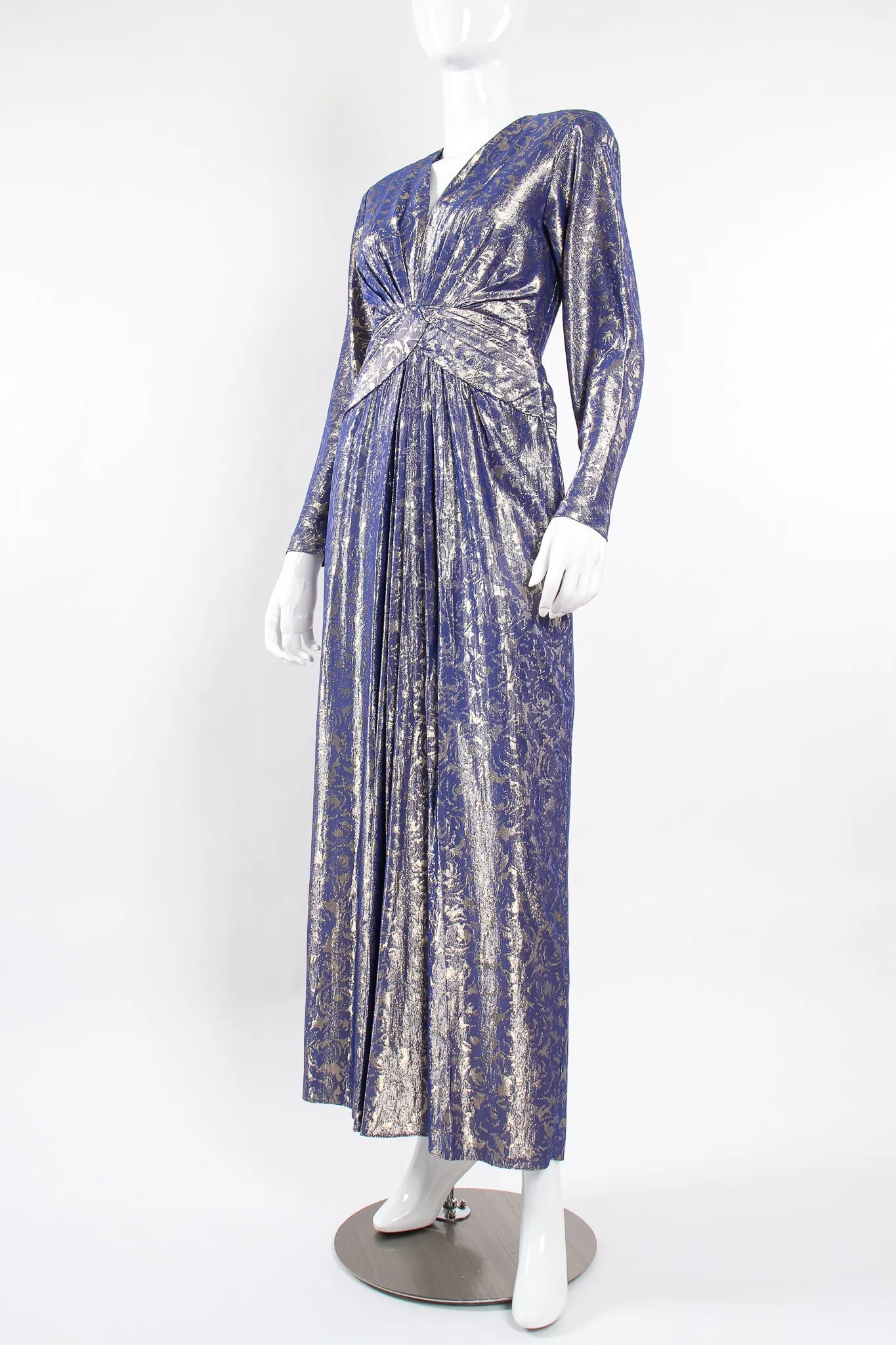 Rose Brocade Waist Wrap Dress