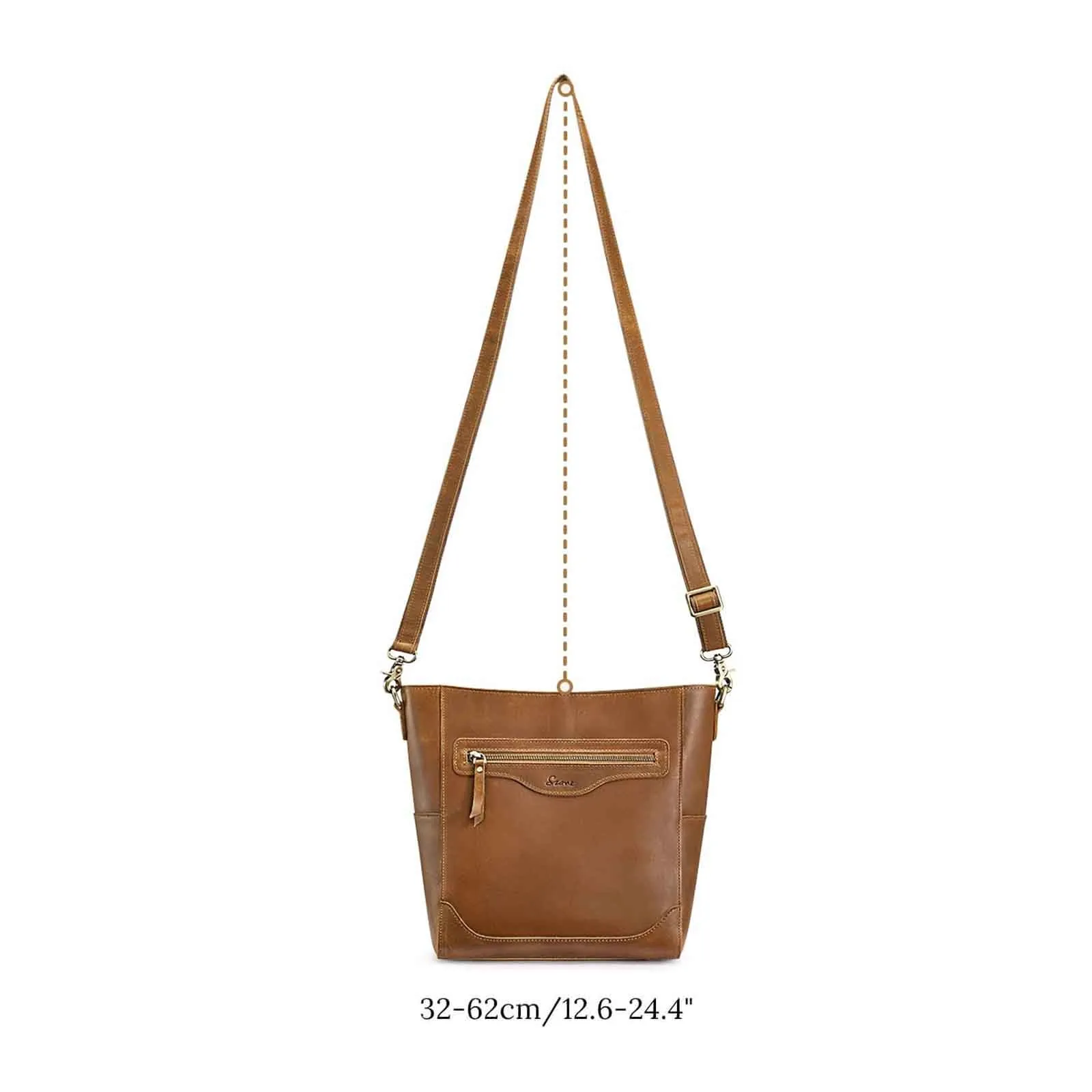 S-Zone Women Genuine Leather Bucket Bag