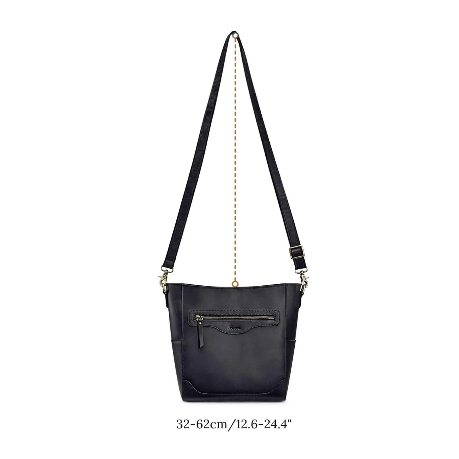 S-Zone Women Genuine Leather Bucket Bag