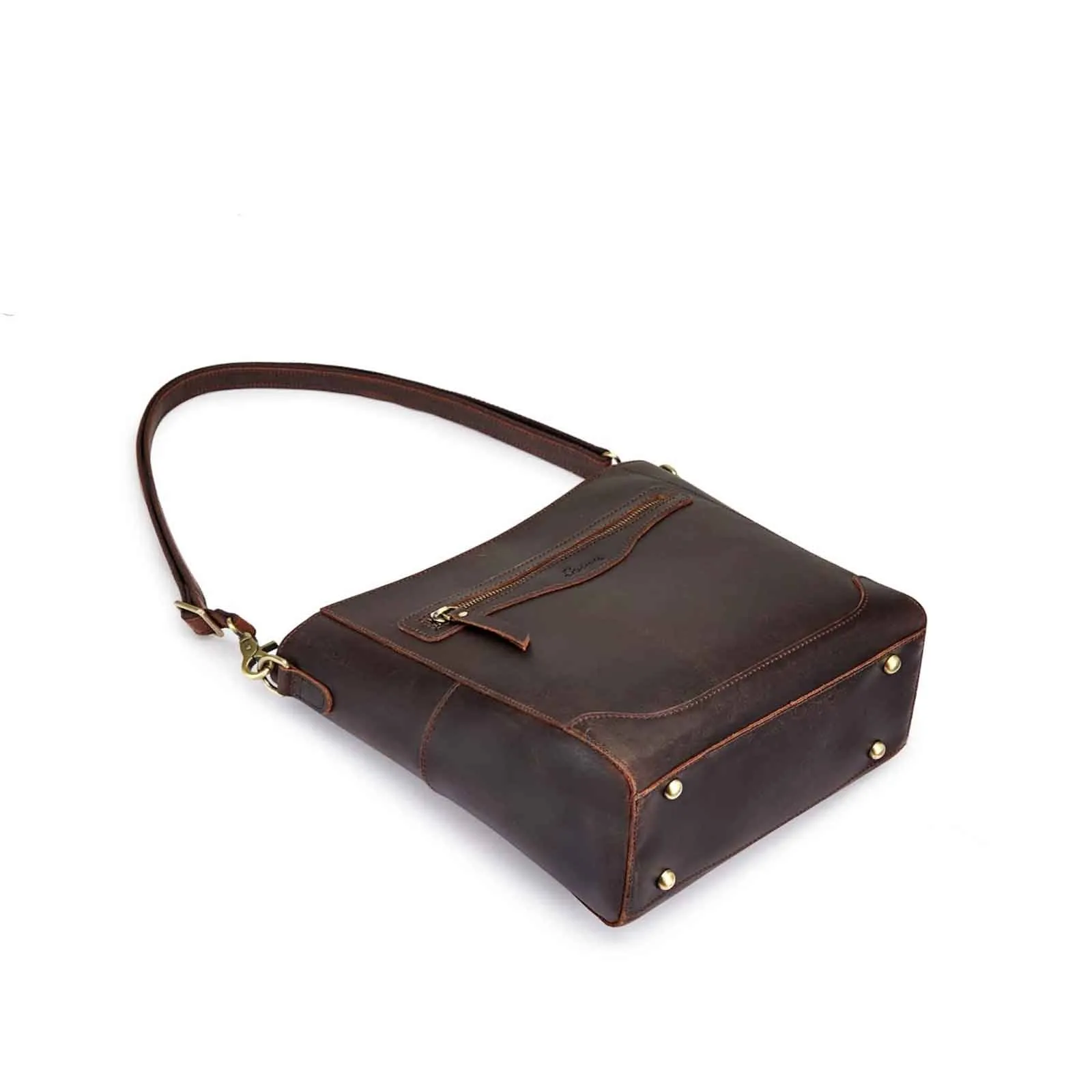 S-Zone Women Genuine Leather Bucket Bag
