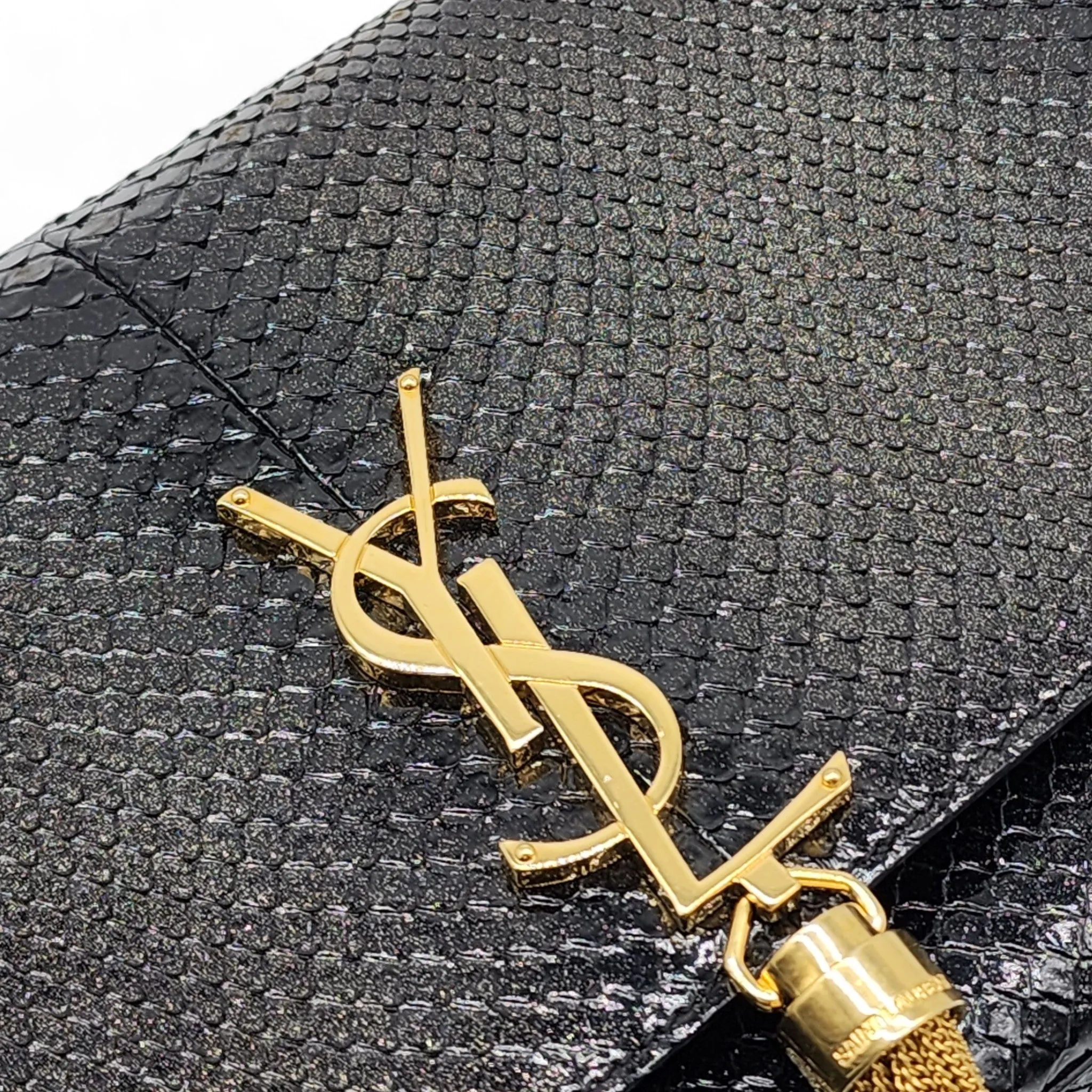Saint Laurent Medium Kate Shoulder Bag - Python - Silver