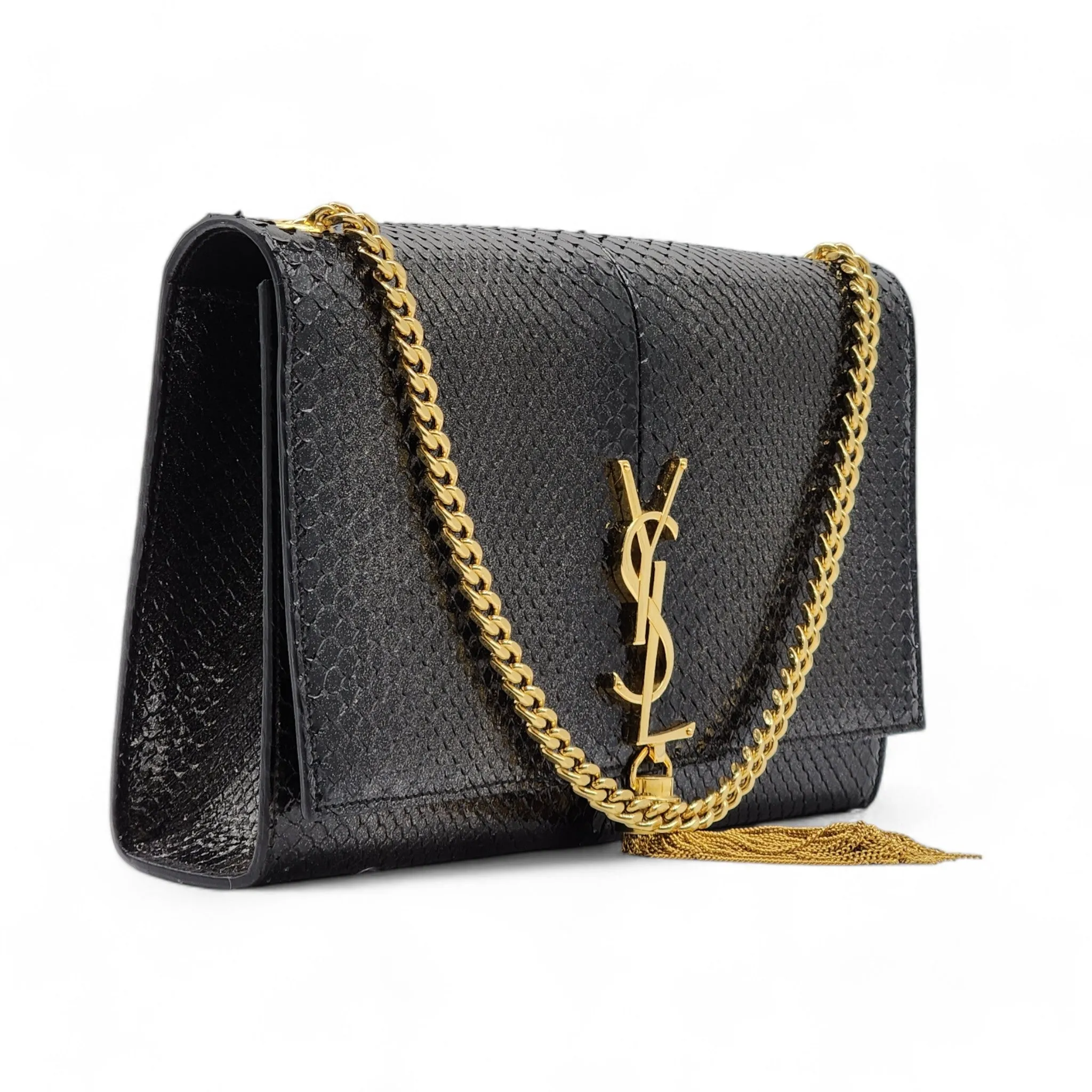 Saint Laurent Medium Kate Shoulder Bag - Python - Silver