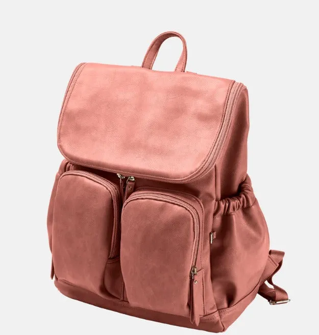 Signature Nappy Backpack - Dusty Rose  Vegan Leather